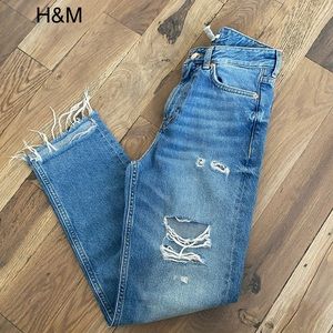 H&M Denim Blue High Waisted Jeans Size 2
